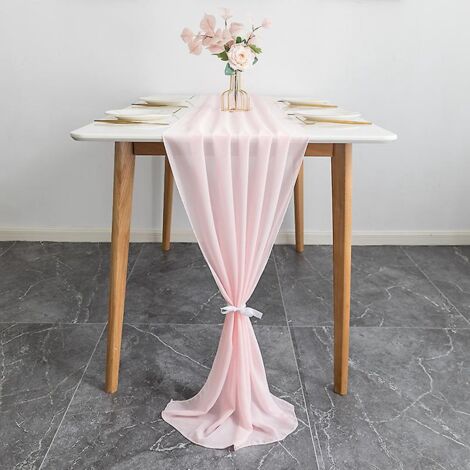 chemin De Table Moderne En Mousseline De Soie - 72cm305cm - Lavable - Pour Mariage - Dcoration De Table - Pour Mariage, Anniversaire, Communion