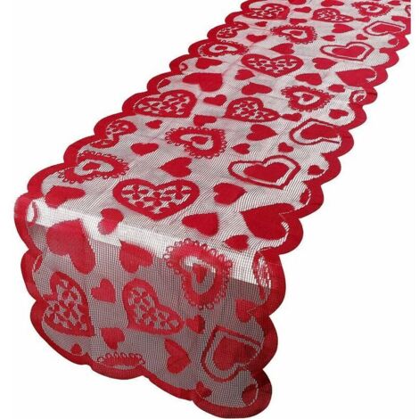 Chemin de Table Saint Valentin Co Rouge Chemin de Table 33x183cm Nappe Décoration de Mariage