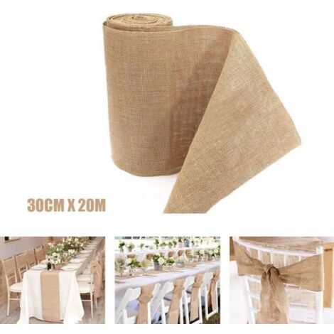 Chemin de Table - Toile de Jute - Vintage - 30 cm x 20 m