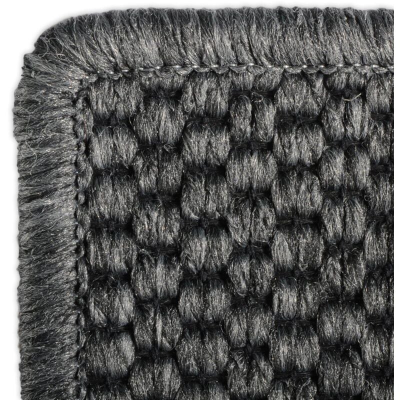 Karat - Tapis de couloir Kalkutta Aspect Sisal Anthracite 66 x 200 cm