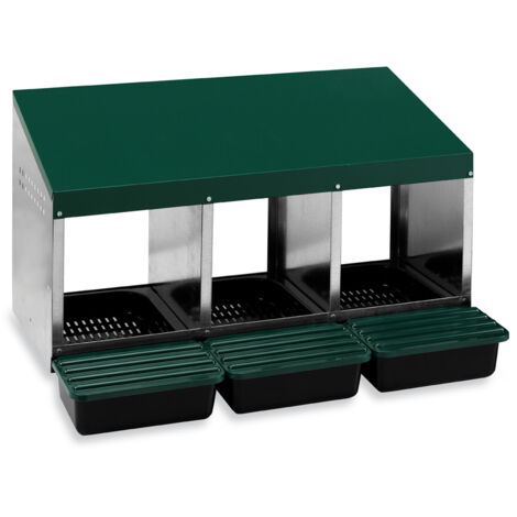 Chemin Des Poulaillers – Pondoir pour poules 3 nichoirs en bois avec cuvette de ramassage – Montage rapide – Pour toutes races de poules