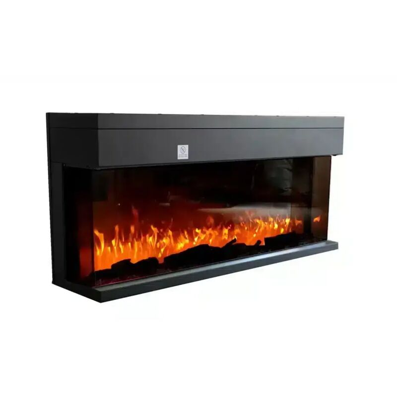 Chemin'arte - Cheminée encastrable 3D 110cm - 3 faces - 2000 w - Télécommande