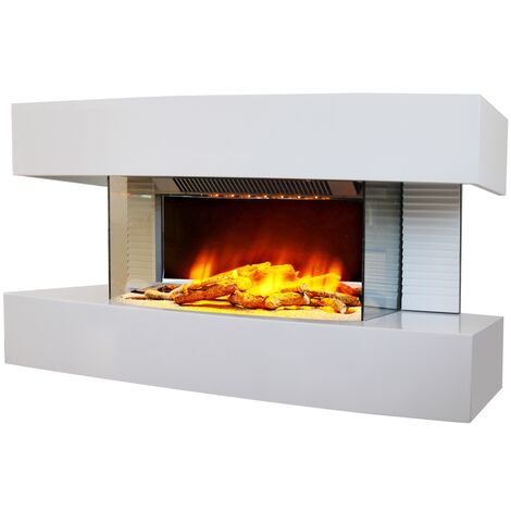 Chemin'Arte Cheminée électrique décorative Lounge médium - 82 x H. 42 cm - Blanche