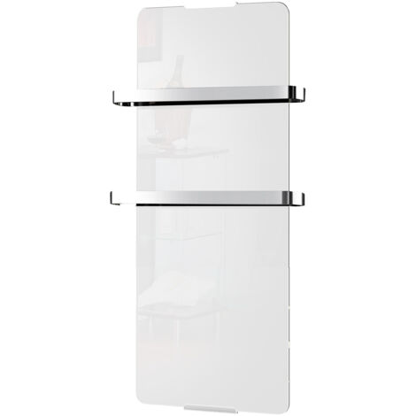Chemin'Arte – Sèche-serviette électrique blanc 1200W – Dimensions 120x6x46cm – Résistance en aluminium – Thermostat réglable IP24 pour salles de bain