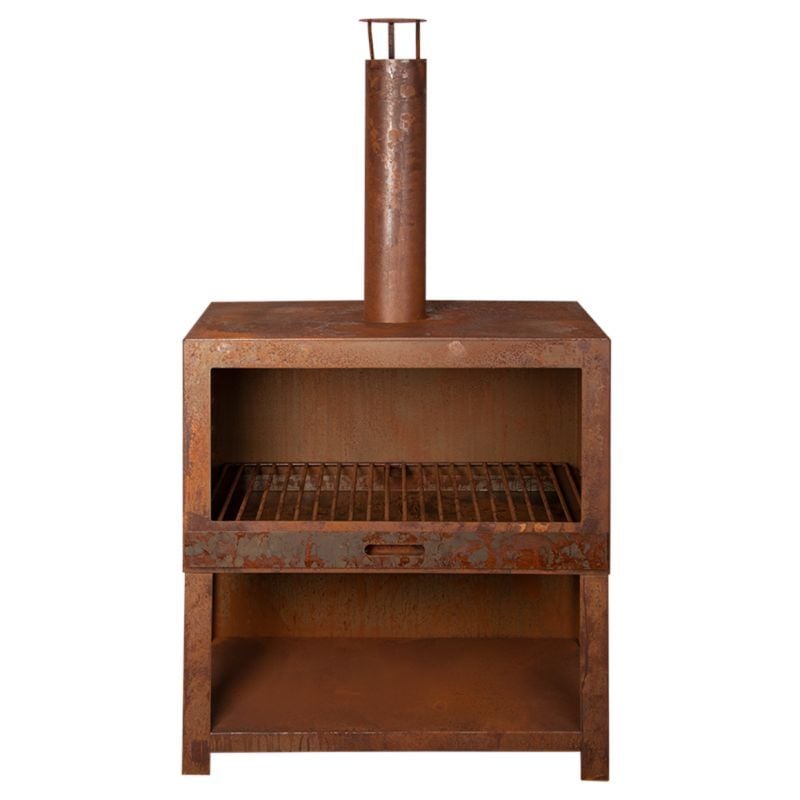 Fancy Flames - Chauffe-terrasse + range bois rouille l