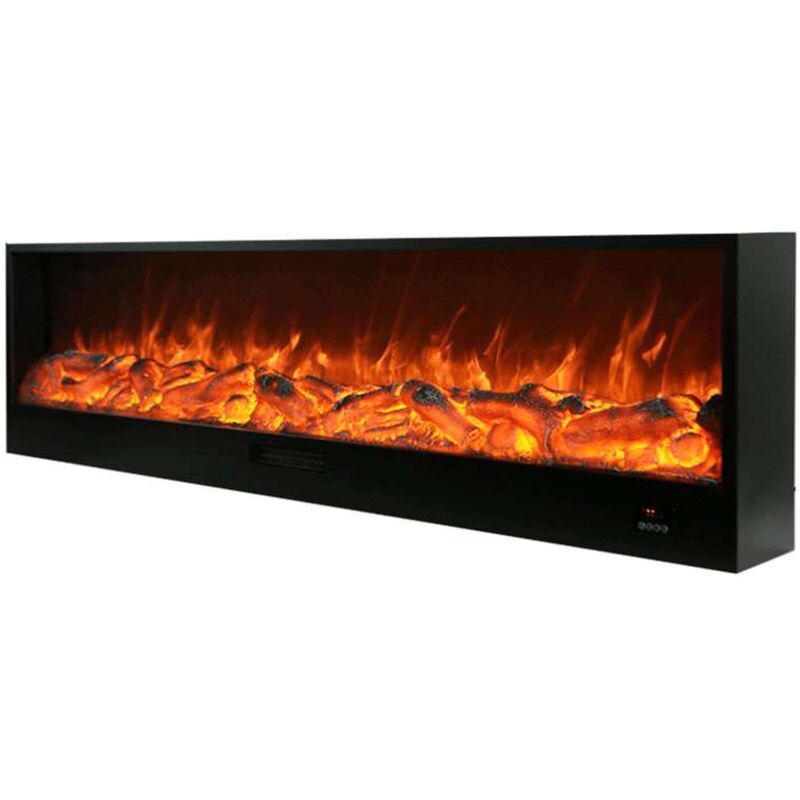 Sined Amiata Fireplace Cheminee electrique encastrable et autoportante 180 cm avec 1500 W de puissance Cheminee dinterieur noire Effet de flamme 6