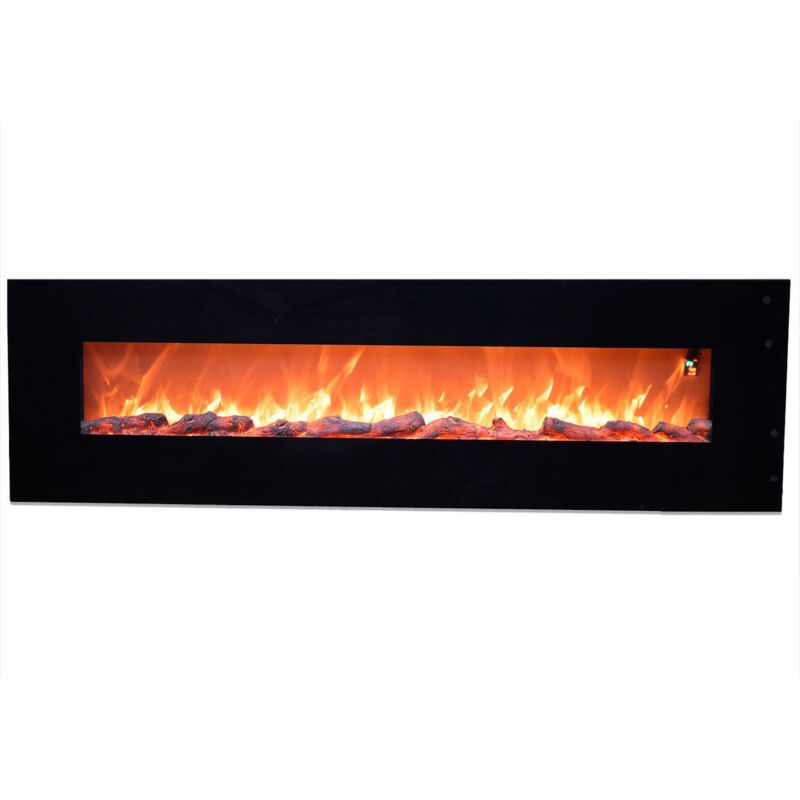 Sined - Cheminée Murale Électrique Stelvio Cm 128x55x14 Caminetto Parete Stelvio