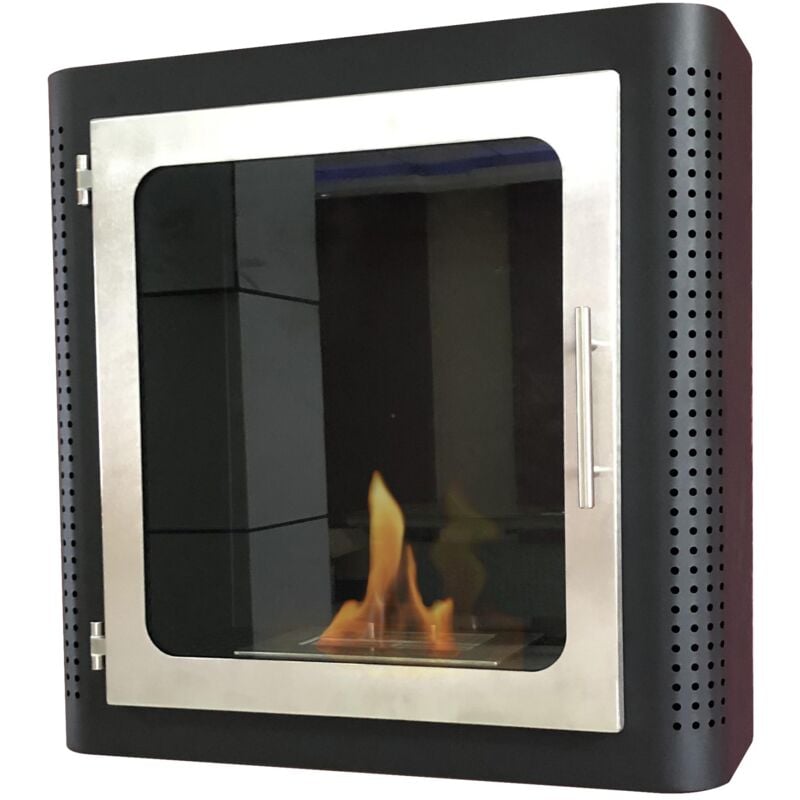 Purline - Cheminée à l'éthanol en acier noir