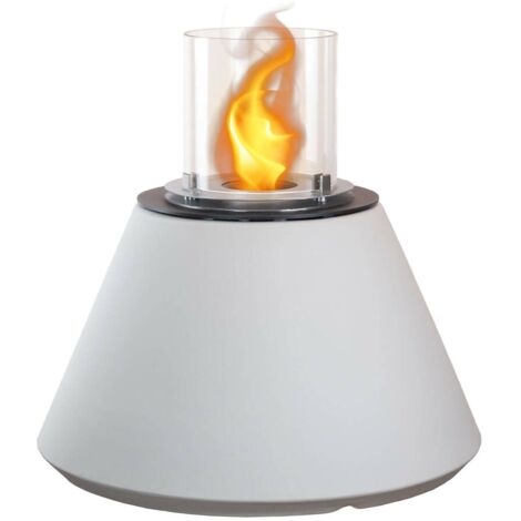 Cheminée à Bioéthanol Parbo, Capacité 1,5 L, Surface Chauffée 30, Fabriqué en Italie, 60x60x56h cm Blanc