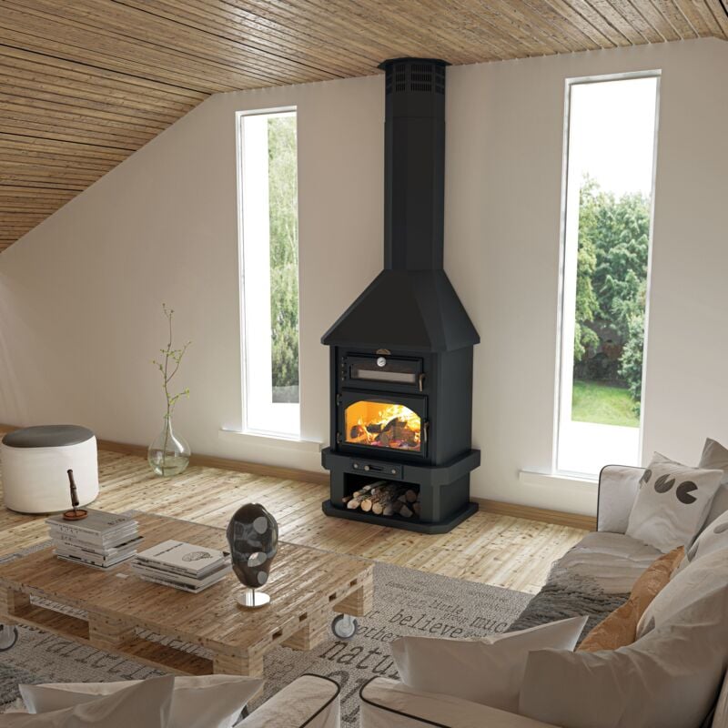 Bronpi - Cheminée à bois avec four Ebro 14 kw