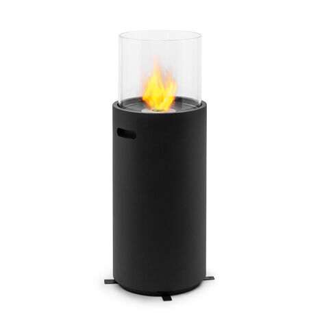 Cheminée à l'éthanol Fiamme Tamburo brûleur en acier inoxydable 0,8 litre 4-5 h de combustion - Noir - Noir