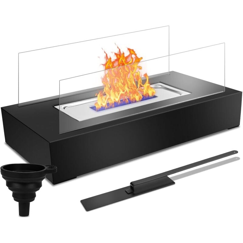 Cheminée au bioéthanol, cheminée de table intérieure, feu de table pour l'intérieur et l'extérieur, foyer portable au bioéthanol, durée de combustion