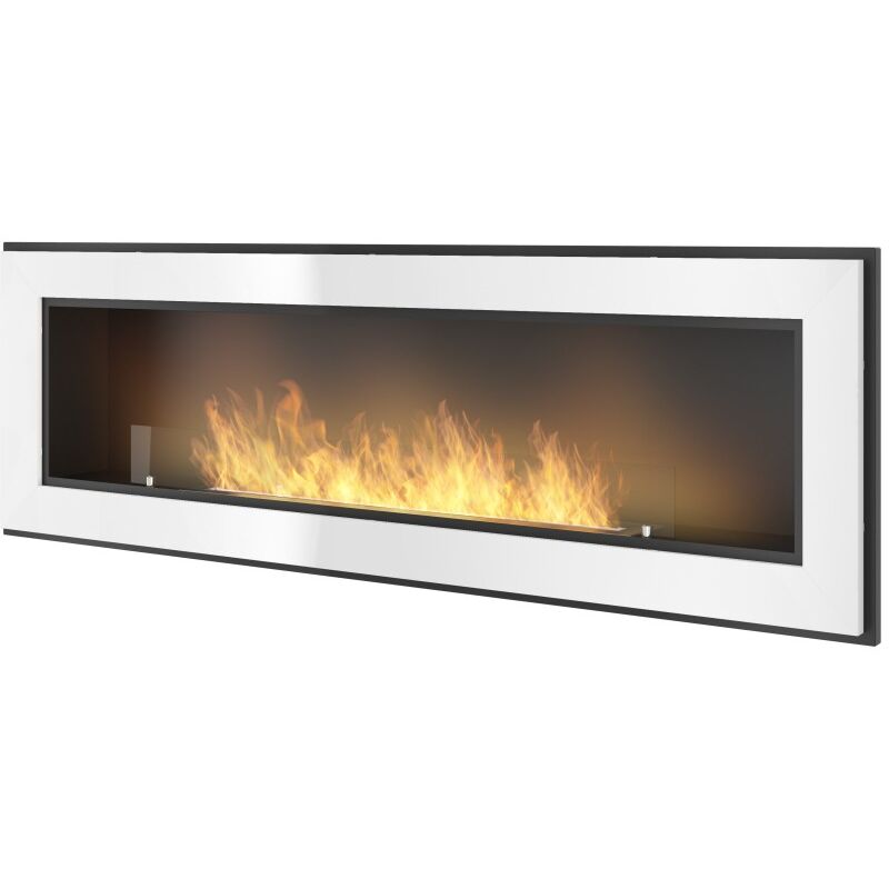 Sololed - Cheminée au bioéthanol encastrable Frame 1500 White SimpleFire avec verre