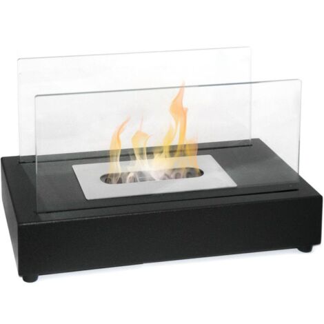 DIVINA FIRE Cheminée bio de table au bioéthanol NIZZA Noir D14,5 x H46,5 interne externe
