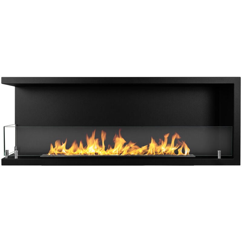 Divina Fire - Cheminée bioéthanol encastrable d'angle biocheminée 120x45 sutri 120 sx