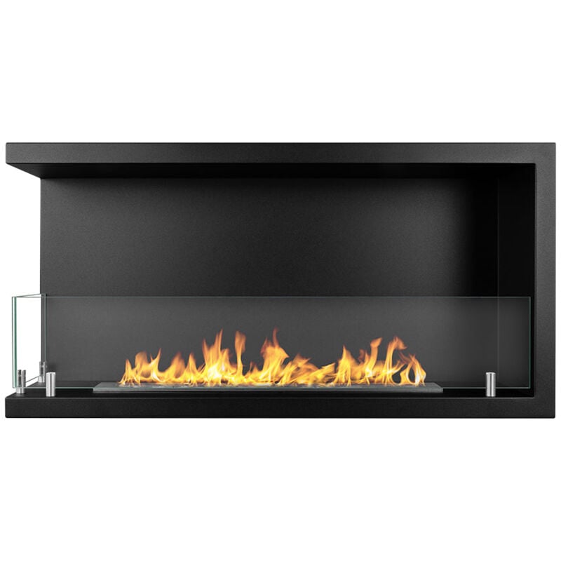 Divina Fire - Cheminée bioéthanol encastrable d'angle biocheminée 90x45 sutri 90 sx