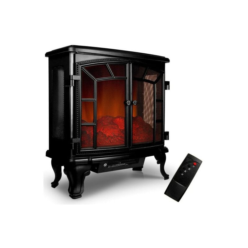 Cheminée chauffage électrique 2000W Noire Superbe design