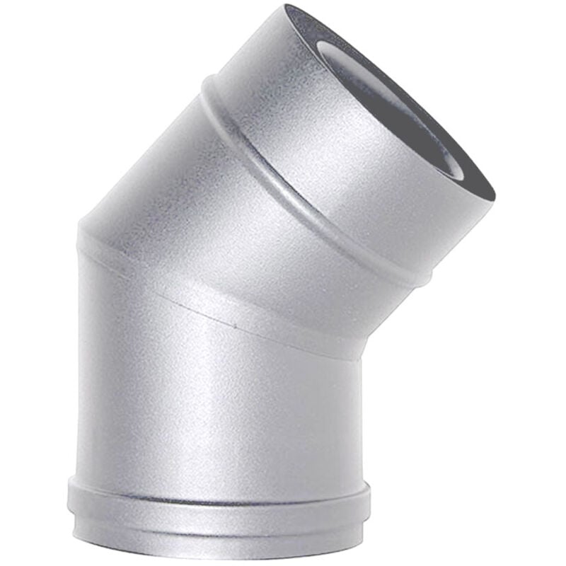 Cheminee coaxial courbe en acier inoxydable 45 d. 80/125 ce Poele a granules Fabrique en Italie