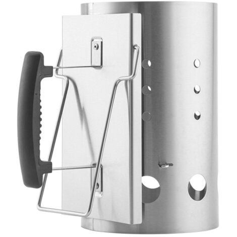 Cheminée d'allumage, Rapidfire Starter - Grand (27cm de hauteur), allume-feu compact avec deux poignées, barbecues à charbon Ø 47cm et +, aide à l'allumage pour charbon et briquettes