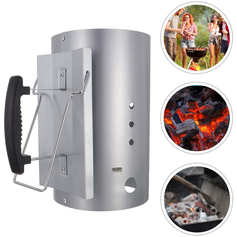 Cheminée d'allumage, Rapidfire Starter - Petit (27cm de hauteur), allume-feu compact avec deux poignées, barbecues à charbon Ø 17cm et -, aide à