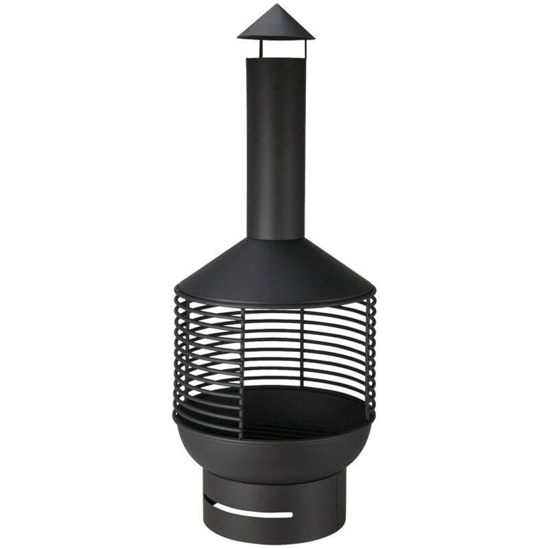 Cheminée de jardin avec foyer, 41 x 41 x 105 cm