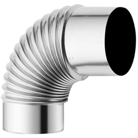Cheminée de poêle à bois en acier inoxydable de 60 mm, adaptateur de tuyau de coude de conduit de conduit de conduit de cheminée à 90°, tuyau de cheminée étendu, tuyau de cheminée de camping en