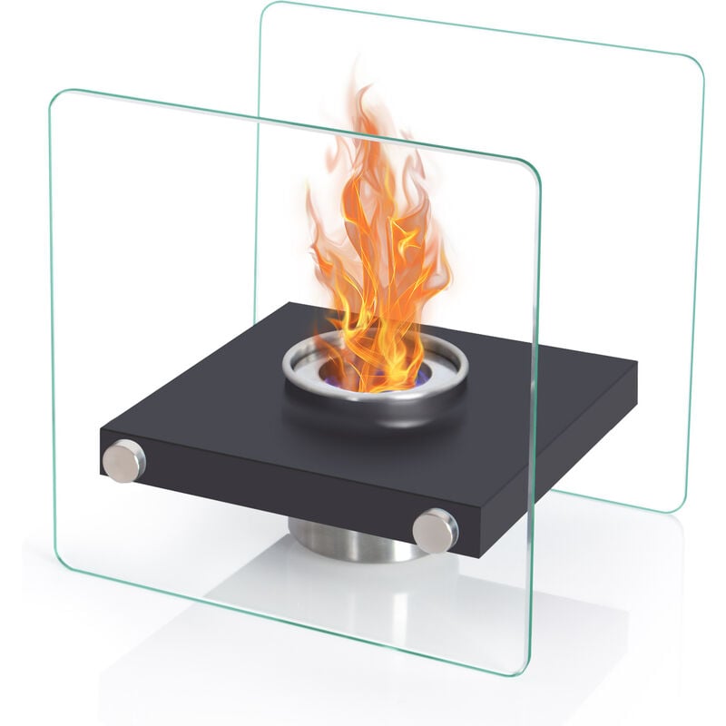 Todeco - Cheminée de Table, Cheminée au bioéthanol, Portable Feu de Table pour extérieur et intérieur, Torche de Jardin et cheminée au bioéthanol en