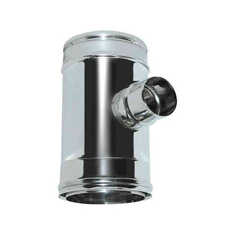 Cheminée double paroi isolé air  dn 100/120 raccord t 90 réduit 80 paroi simple tuyau en acier inoxydable 316