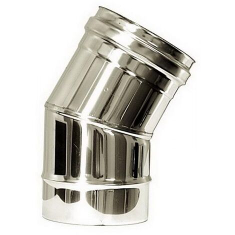 Cheminee double paroi isole courbe 30  inox dn 350/400