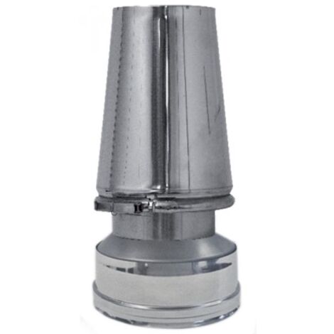 Cheminee double paroi isole terminal chapeau conique inox dn 100/150