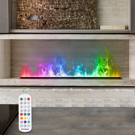 Cheminée électrique, 200cm, multicouleur, télécommande, sans chauffage