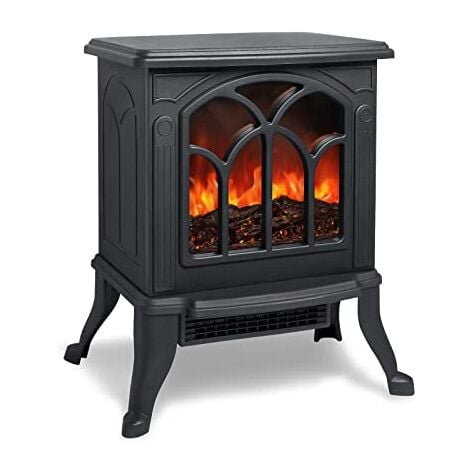 Deuba Cheminée électrique chauffante Noir 2000W Effet feu de cheminée  radiateur d´appoint Design poêle : : Bricolage
