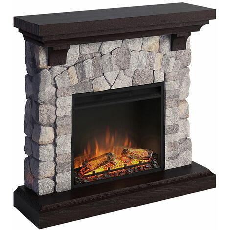 Cheminée électrique décorative "Reino" Pierre grise - Powerflame
