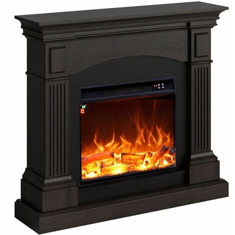 Cheminée Électrique Finition Wengé Cm 102,2x114x28,2 Fuego Fuego Galia Wenghe