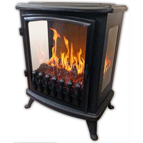 Cheminée électrique "Fire Glass" - noire