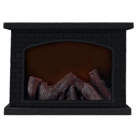 Cheminée électrique Lanterne LED Flamme Bûche pour Décoration Intérieure Noël--