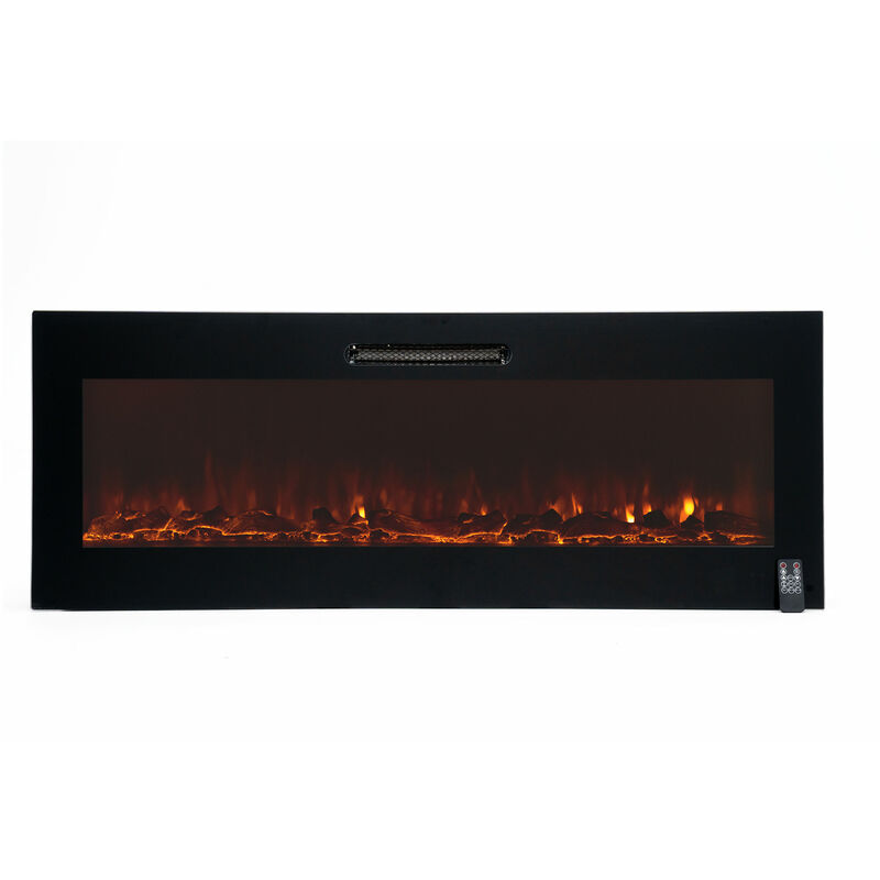 Kekai – Cheminée électrique murale encastrable 2000W – Dimensions 127x16x48 cm – Télécommande incluse – Pour surfaces jusqu'à 30 m²