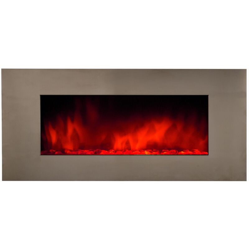 Chemin'arte - Cheminée électrique 2000w avec télécommande pure inox xxl