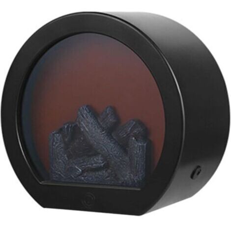Cheminée Électrique sans Flamme Réaliste LED Cheminée Lanterne Alimentée À Bûches Effet Feu pour La Décoration Intérieure Cheminée LED Fausse