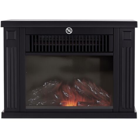 Cheminée électrique style contemporain blanc - Puissance réglable 600-1200 W avec thermostat - Effet lumière flamme LED