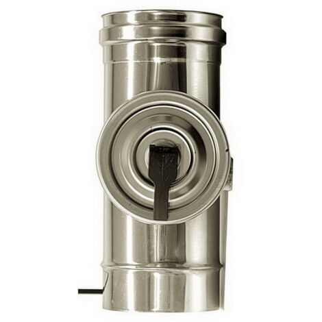 Cheminee Elément de contrôle de l'air des fumées en acier inoxydable isolé à double paroi dn 80/100