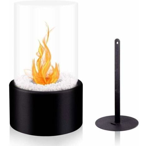 Cheminée Éthanol de Table, 16.5 x 16.5 x 27.5 cm, Noir