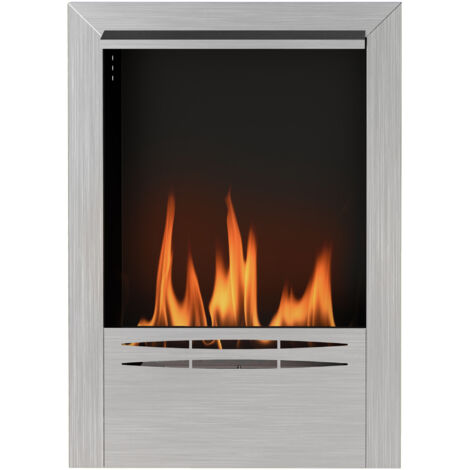 Cheminée éthanol inoxydable argent, 0,9L, brûle 3,3h