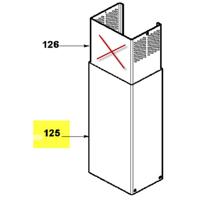 Sauter - cheminee inox inferieure pour hotte 74X6926