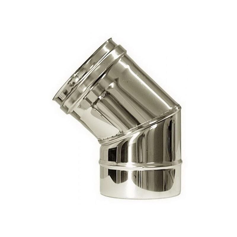 Cheminee double paroi isole courbe 45 inox dn 150/200
