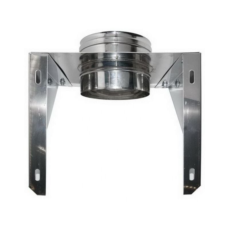Cheminee double paroi isole support mural ouvert inox dn 150/200