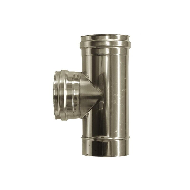 Cheminee double paroi isole raccord t 90 inox dn 150/200