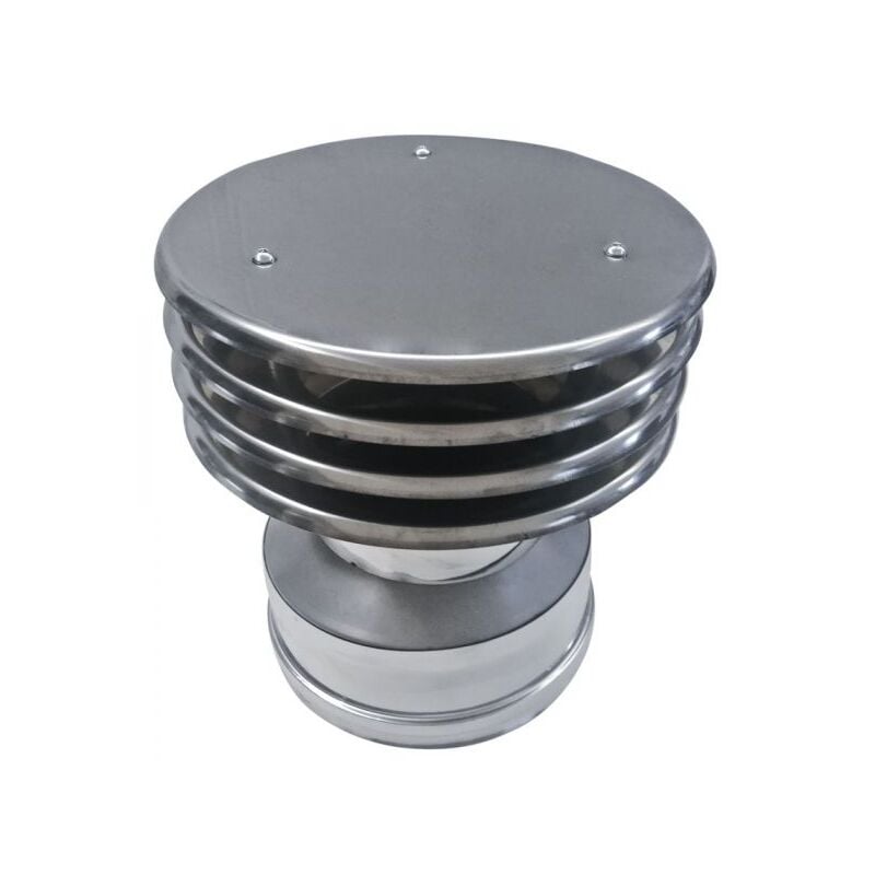 MBM - Cheminee double paroi isole terminal chapeau lamellaire inox dn 300/350