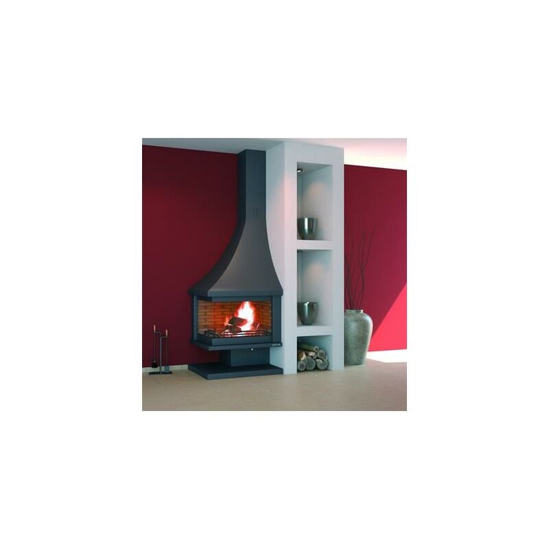 Focgrup - Cheminée de coin à base et foyer réfractaire 14.5 Kw