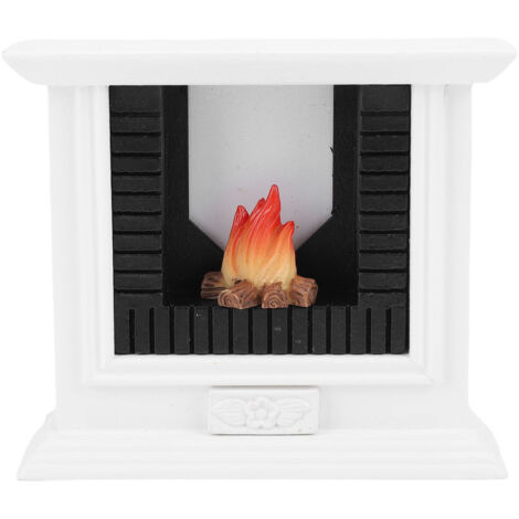 Cheminée Miniature pour maison de poupée, Micro scène réaliste, accessoires de décoration, blanc